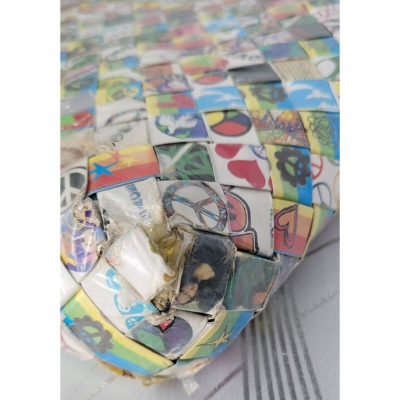 Nahui Ollin Candy Wrapper Peace Sign Love Doves Hippy‎ Retro Unique Purse READ - Picture 13 of 16